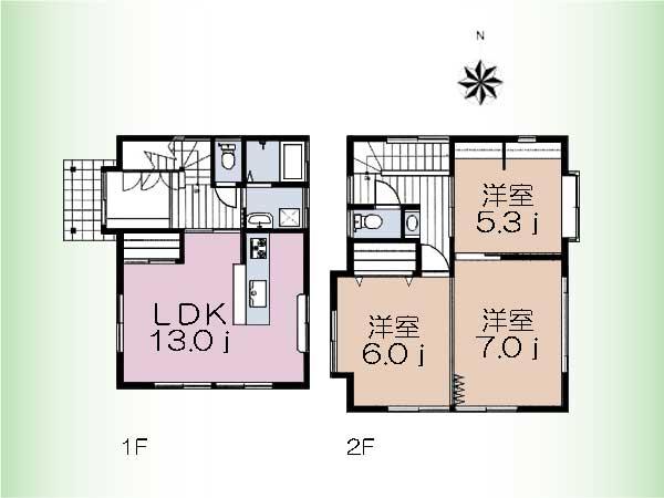 Floor plan. 47,800,000 yen, 3LDK, Land area 85.05 sq m , Building area 82.34 sq m floor plan