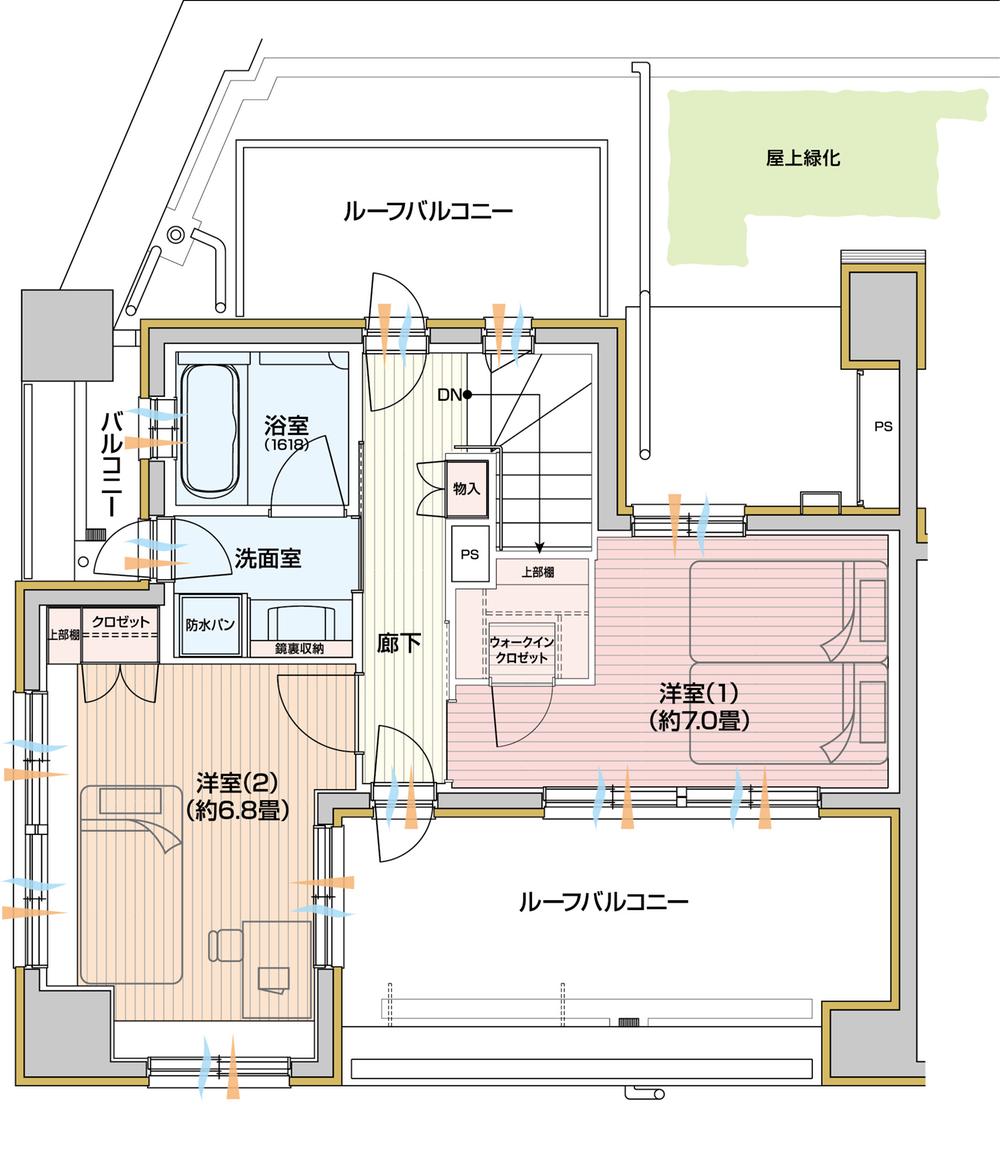 Floor plan. 3LDK + S (storeroom), Price 82,900,000 yen, Occupied area 99.65 sq m , Balcony area 8.71 sq m upper floor (9 floor)