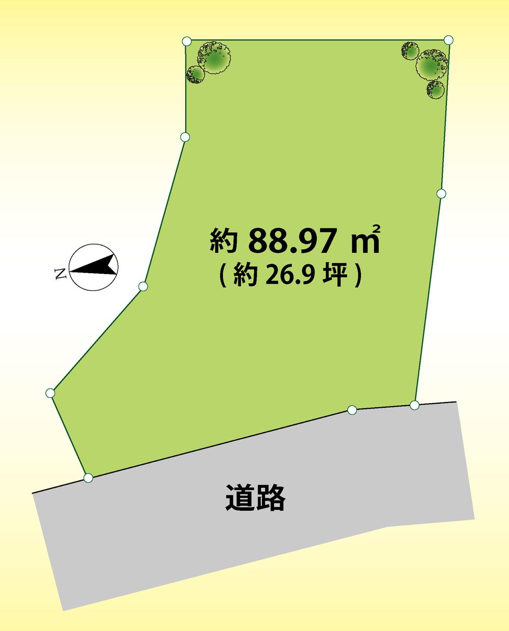 Compartment figure. Land price 36,800,000 yen, Land area 88.97 sq m