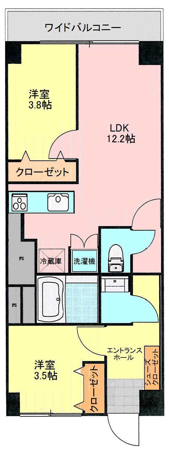Floor plan. 2LDK, Price 17.8 million yen, Occupied area 46.31 sq m , Promise a comfortable life of good raw activity line 2LDK a full renovation of the skeleton, including the balcony area 4.13 sq m piping