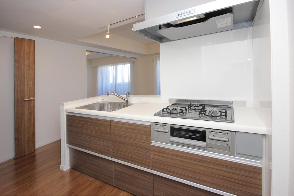 Kitchen. Counter kitchen is artificial marble top that feeling of luxury