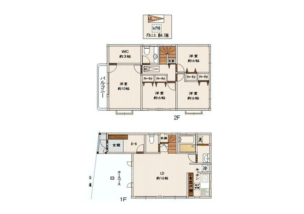 Floor plan. 69,800,000 yen, 4LDK, Land area 115.7 sq m , Building area 126.69 sq m