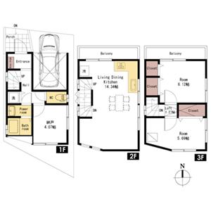 Floor plan. 38 million yen, 2LDK + S (storeroom), Land area 43 sq m , Building area 71.05 sq m