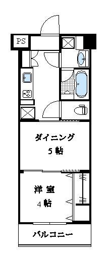 Floor plan. 1DK, Price 23,300,000 yen, Occupied area 30.11 sq m , Balcony area 3.96 sq m