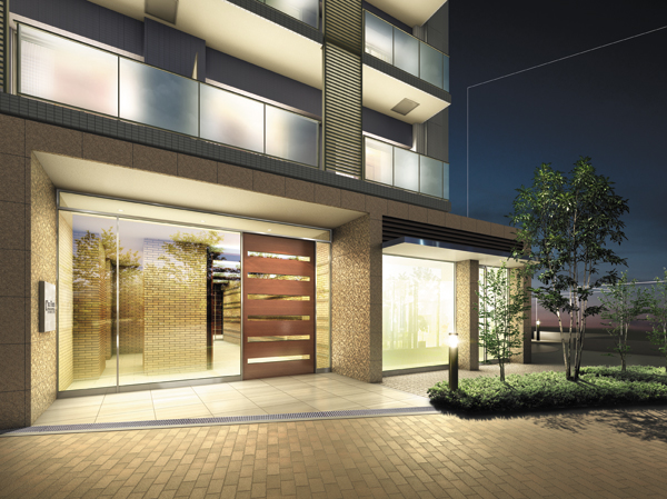 Buildings and facilities. As the barrier between the urban space, Realize the depth certain entrance approach. Serene Naru Entrance Hall, It invites gently to the private residence. (Entrance Rendering)