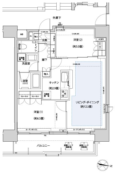 Floor: 2LDK, occupied area: 59.97 sq m, Price: 39,800,000 yen (tentative)