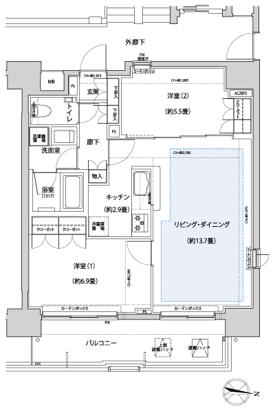 Floor: 2LDK, occupied area: 63.11 sq m, Price: 44,900,000 yen, now on sale