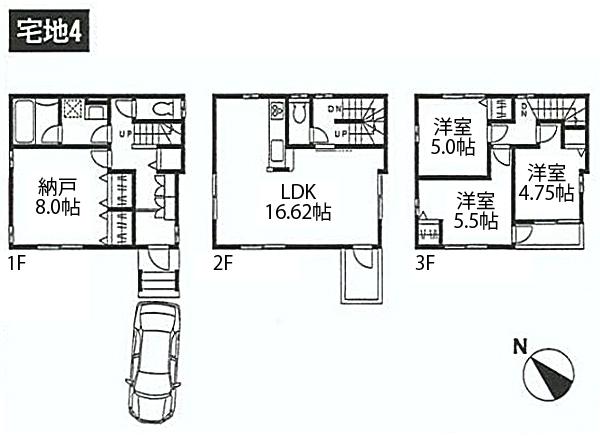 Building plan example (floor plan). Building plan example (residential land 4) 3LDK + S, Land price 40,800,000 yen, Land area 66.63 sq m , Building price 16.5 million yen, Building area 100.18 sq m