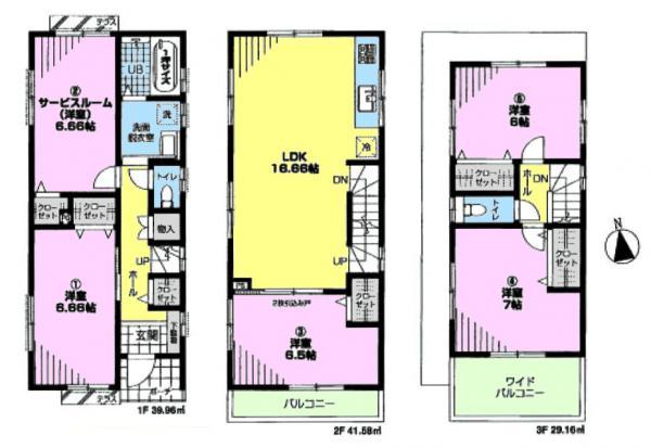Floor plan. 49,800,000 yen, 5LDK, Land area 95.3 sq m , Building area 110.7 sq m