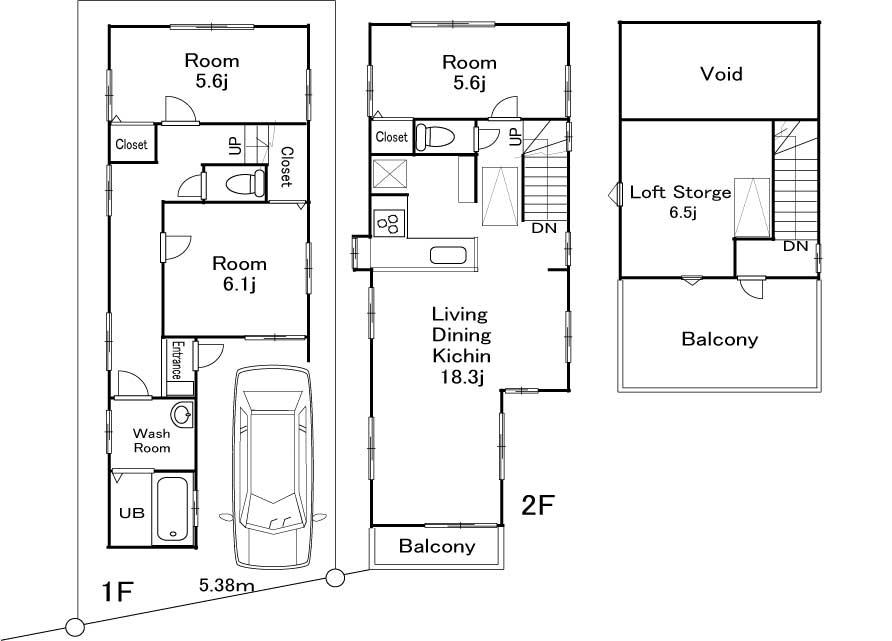 Floor plan. 55,800,000 yen, 3LDK, Land area 72.99 sq m , Building area 84.98 sq m