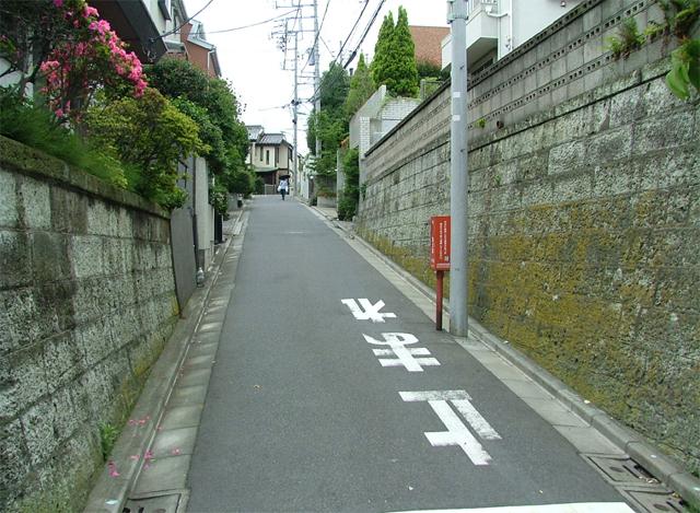 Construction ・ Construction method ・ specification. Hill of Sanno. Road is located down pat