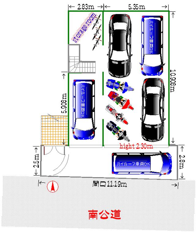 Floor plan. 210 million yen, 5LDDKK + 3S (storeroom), Land area 295.5 sq m , Building area 357.21 sq m built-in × 5 units + guest parking one garage House