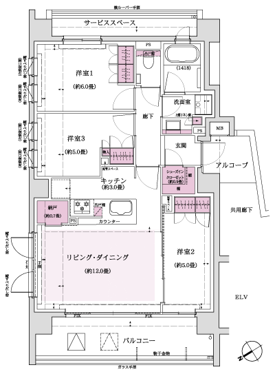 Floor: 2LDK + S + N, the area occupied: 70.7 sq m, Price: TBD