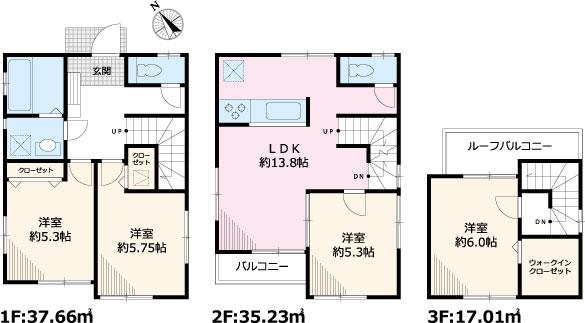 Floor plan. 41,800,000 yen, 4LDK, Land area 83.23 sq m , Building area 89.9 sq m