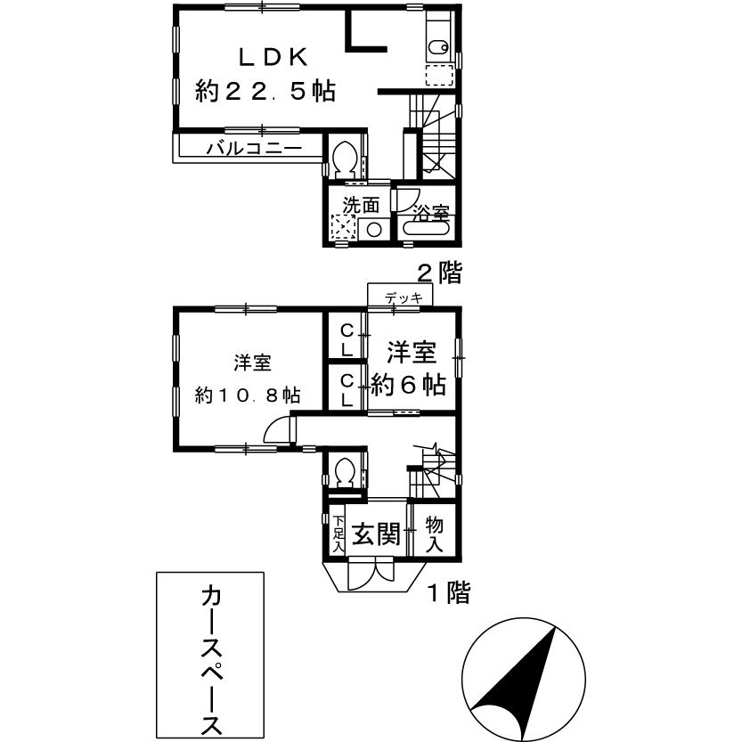 Floor plan. 94,800,000 yen, 2LDK, Land area 166.86 sq m , Building area 96.88 sq m