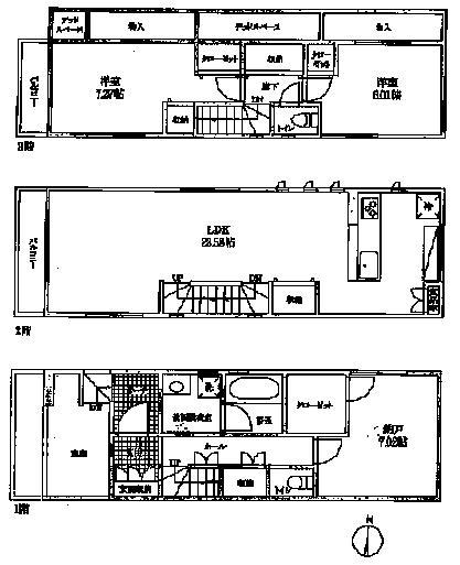 Floor plan. 50,800,000 yen, 2LDK+S, Land area 70.43 sq m , Building area 127.51 sq m