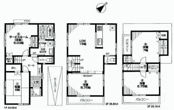 Floor plan. 54,800,000 yen, 5LDK, Land area 73.66 sq m , Building area 108.13 sq m