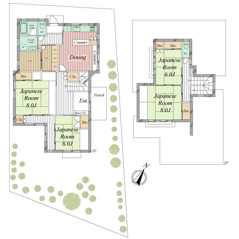 Floor plan. 155 million yen, 4LDK + S (storeroom), Land area 256.07 sq m , Building area 137 sq m