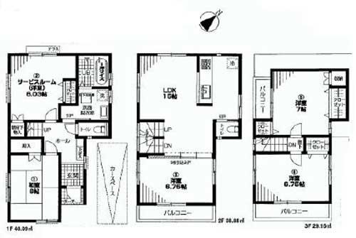 Floor plan. 56,800,000 yen, 5LDK, Land area 73.66 sq m , Building area 108.13 sq m