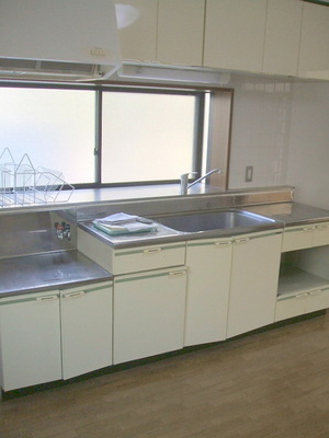 Kitchen. Bright, good-sized kitchen with a window