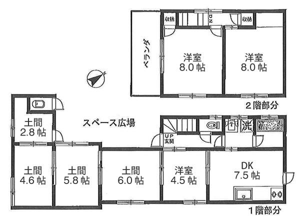 Floor plan. 44,800,000 yen, 3DK, Land area 131.4 sq m , Building area 120.4 sq m