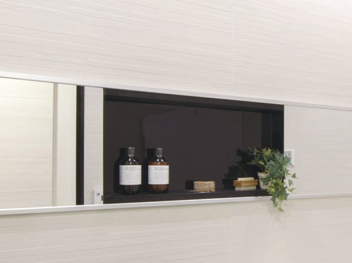 Bathing-wash room. Convenient to organize such as shampoo bottles, Wall store