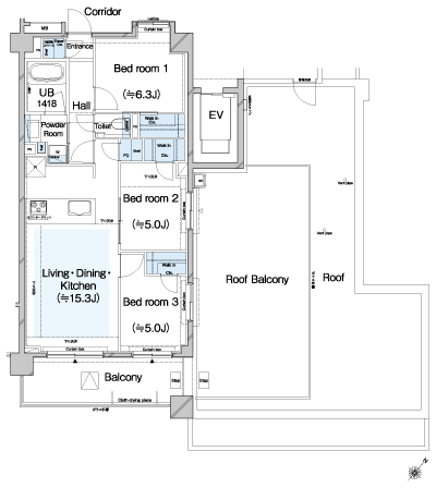 Floor: 3LDK + 3WIC + SIC, the occupied area: 70.12 sq m