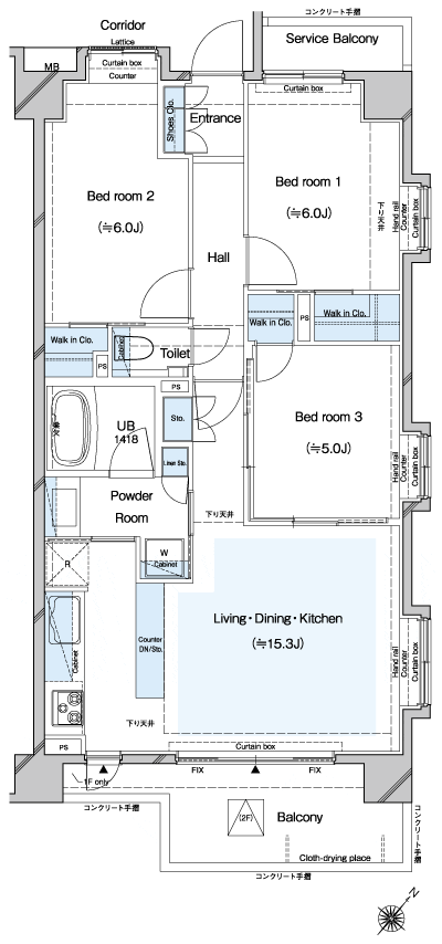 Floor: 3LDK + 3WIC, occupied area: 70.11 sq m