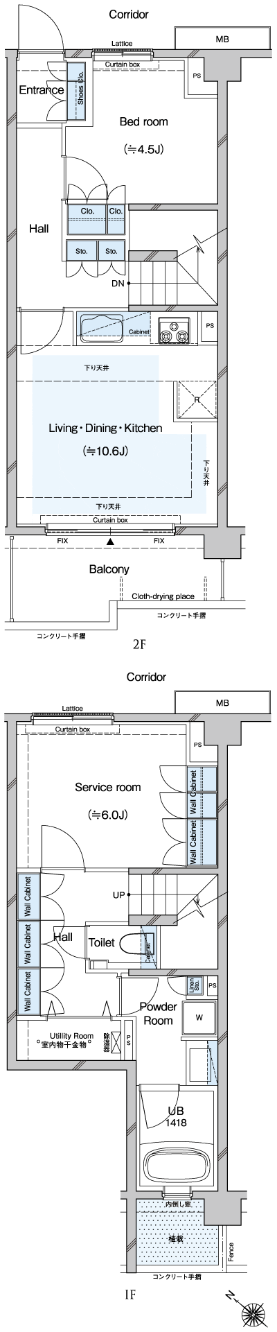 Floor: 1LDK + S, the occupied area: 66.81 sq m