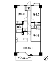 Floor: 3LDK + 2WIC, occupied area: 70.57 sq m