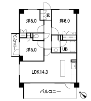 Floor: 3LDK, the area occupied: 63.8 sq m