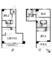 Floor: 2LDK + S + 3WIC + FC, the occupied area: 87.51 sq m