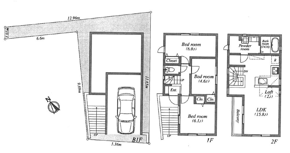 Floor plan. 51,800,000 yen, 3LDK, Land area 72.53 sq m , Building area 89.62 sq m