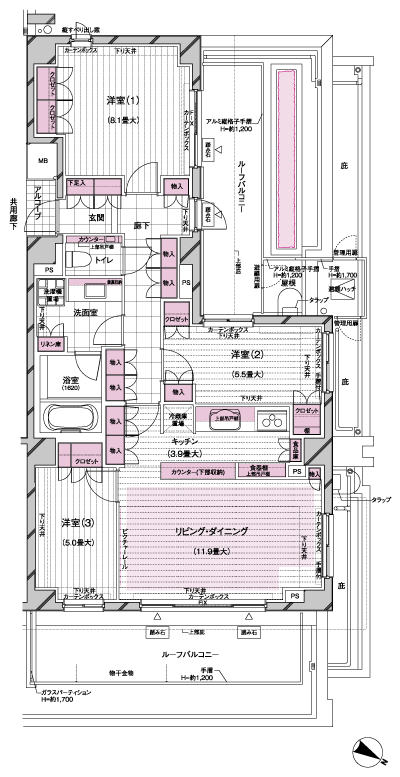 Floor: 3LDK, occupied area: 85.95 sq m, Price: 110 million yen, currently on sale