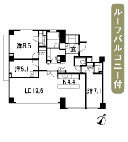 Floor: 3LDK + 2WIC + SIC, the occupied area: 105.64 sq m, Price: 150 million yen, currently on sale