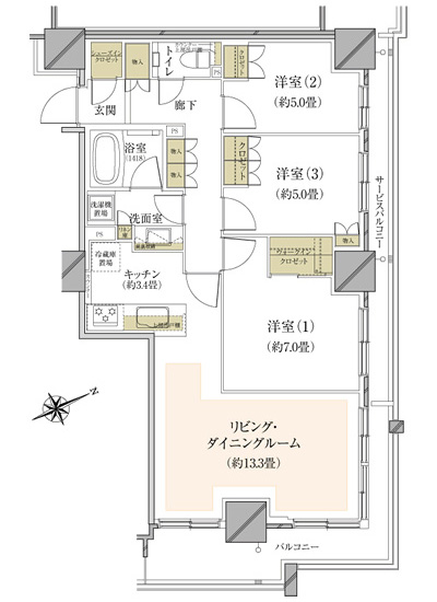 Floor: 3LDK + WIC + SIC, the occupied area: 77.75 sq m, Price: 69,280,000 yen ~ 75,880,000 yen, now on sale
