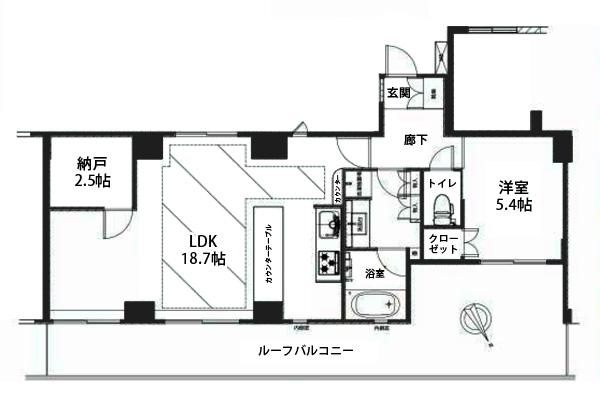Floor plan. 1LDK + S (storeroom), Price 39 million yen, Bright footprint 59.75 sq m northeast and southwest side of the double-sided lighting 1LDK + S