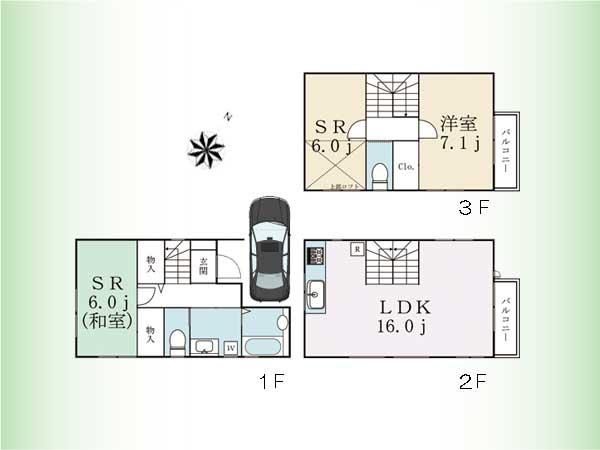 Floor plan. 43,500,000 yen, 2LDK+2S, Land area 52.13 sq m , Building area 86.43 sq m floor plan