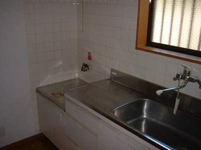 Kitchen. Two-burner gas stove installation Allowed