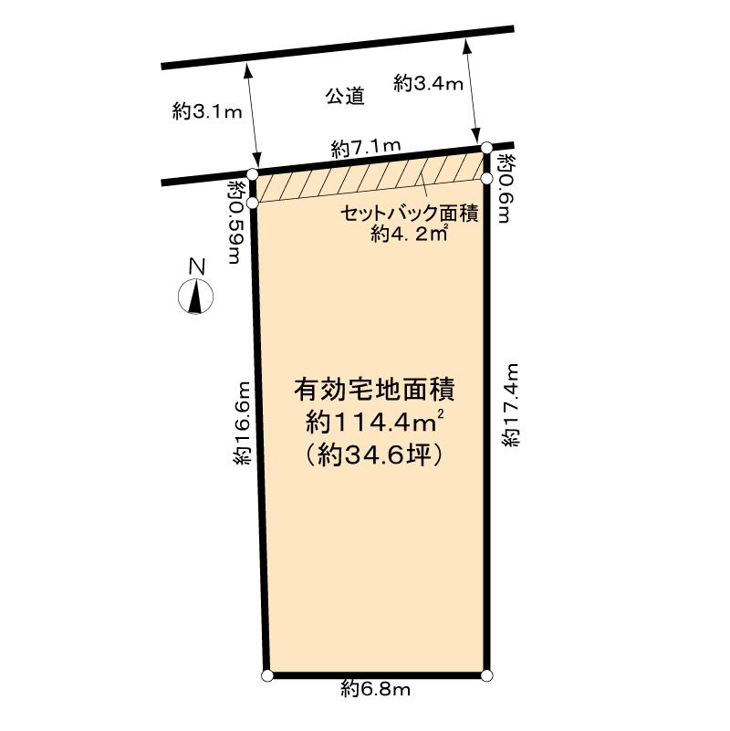 Compartment figure. Land price 69,800,000 yen, Land area 117.3 sq m