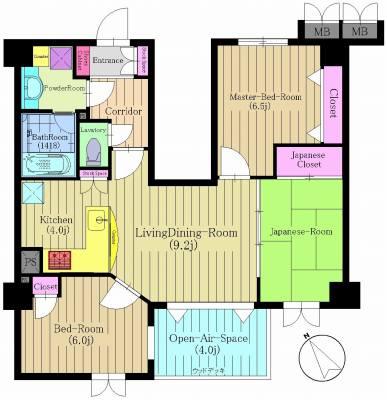 Floor plan. 3LDK, Price 37,900,000 yen, Occupied area 70.15 sq m , Balcony area 6.6 sq m