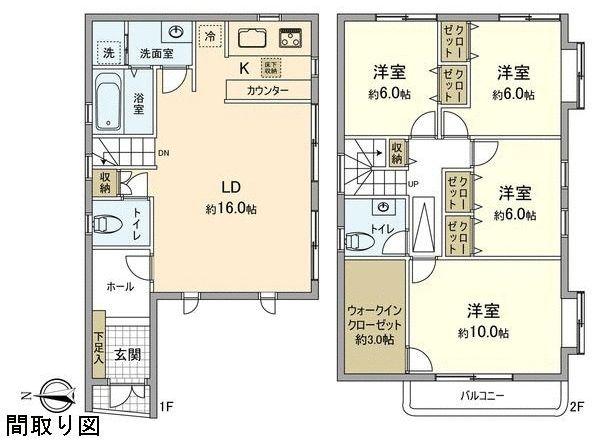 Floor plan. 69,800,000 yen, 4LDK, Land area 115.7 sq m , Building area 126.69 sq m