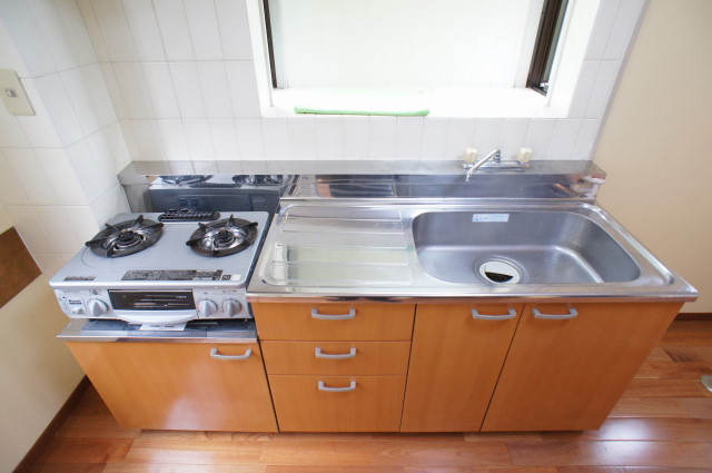 Kitchen. With a two-burner gas range (service goods