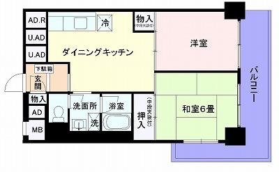 Floor plan. 2DK, Price 19,800,000 yen, Occupied area 49.86 sq m , Balcony area 9.99 sq m