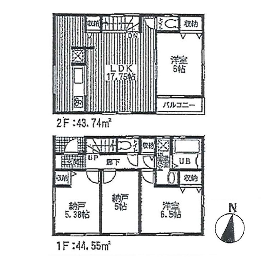 Floor plan. (4 Building), Price 58,800,000 yen, 2LDK+2S, Land area 99.26 sq m , Building area 88.29 sq m
