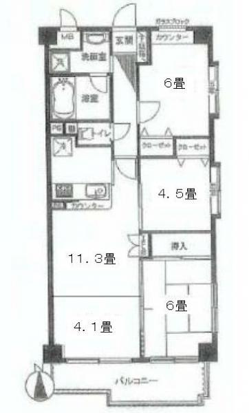 Floor plan. 4LDK, Price 29.5 million yen, Footprint 70.2 sq m , Balcony area 7 sq m