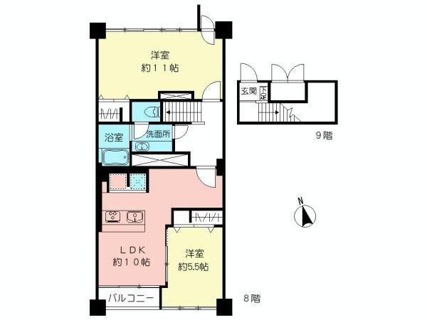 Floor plan. 2LDK, Price 25,800,000 yen, Occupied area 67.75 sq m , Balcony area 2.48 sq m of Mato