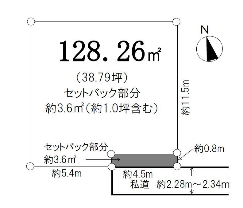 Compartment figure. Land price 44,800,000 yen, Land area 128.26 sq m