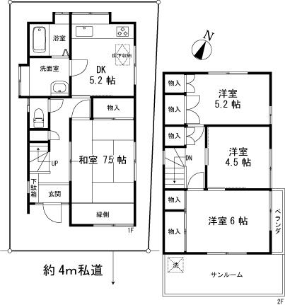 Floor plan. 33,800,000 yen, 4DK, Land area 62.71 sq m , Building area 70.22 sq m