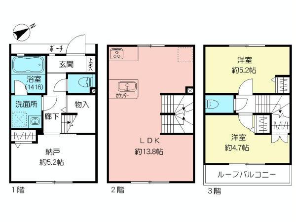 Floor plan. 35,500,000 yen, 2LDK + S (storeroom), Land area 235.89 sq m , Building area 74.94 sq m